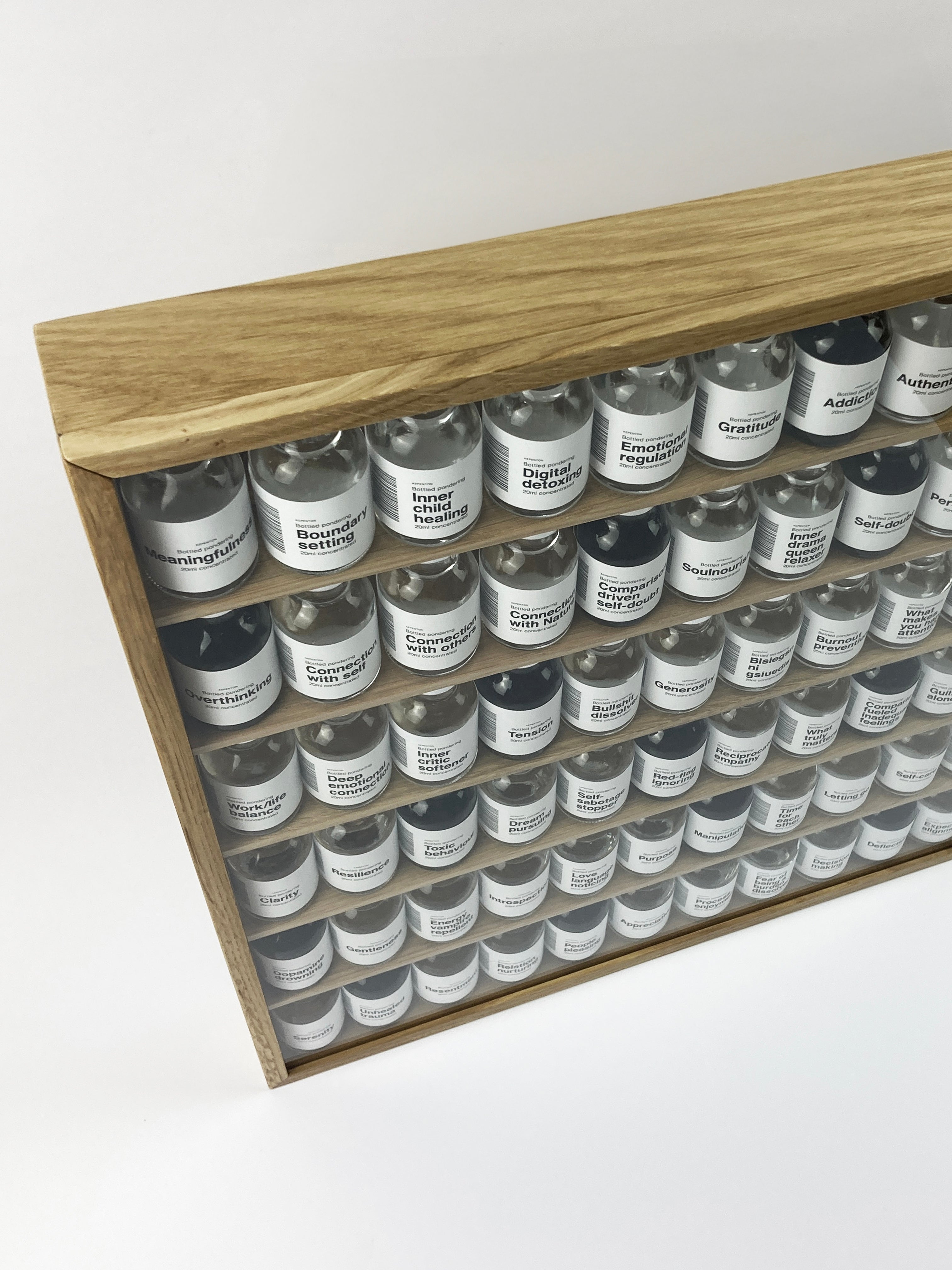 Oak wood display for 66 bottles