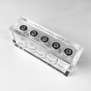 Clear acrylic display for 5 bottles