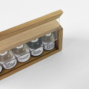 Oak wood display for 5 bottles