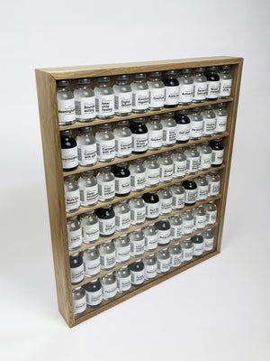 Oak wood display for 66 bottles